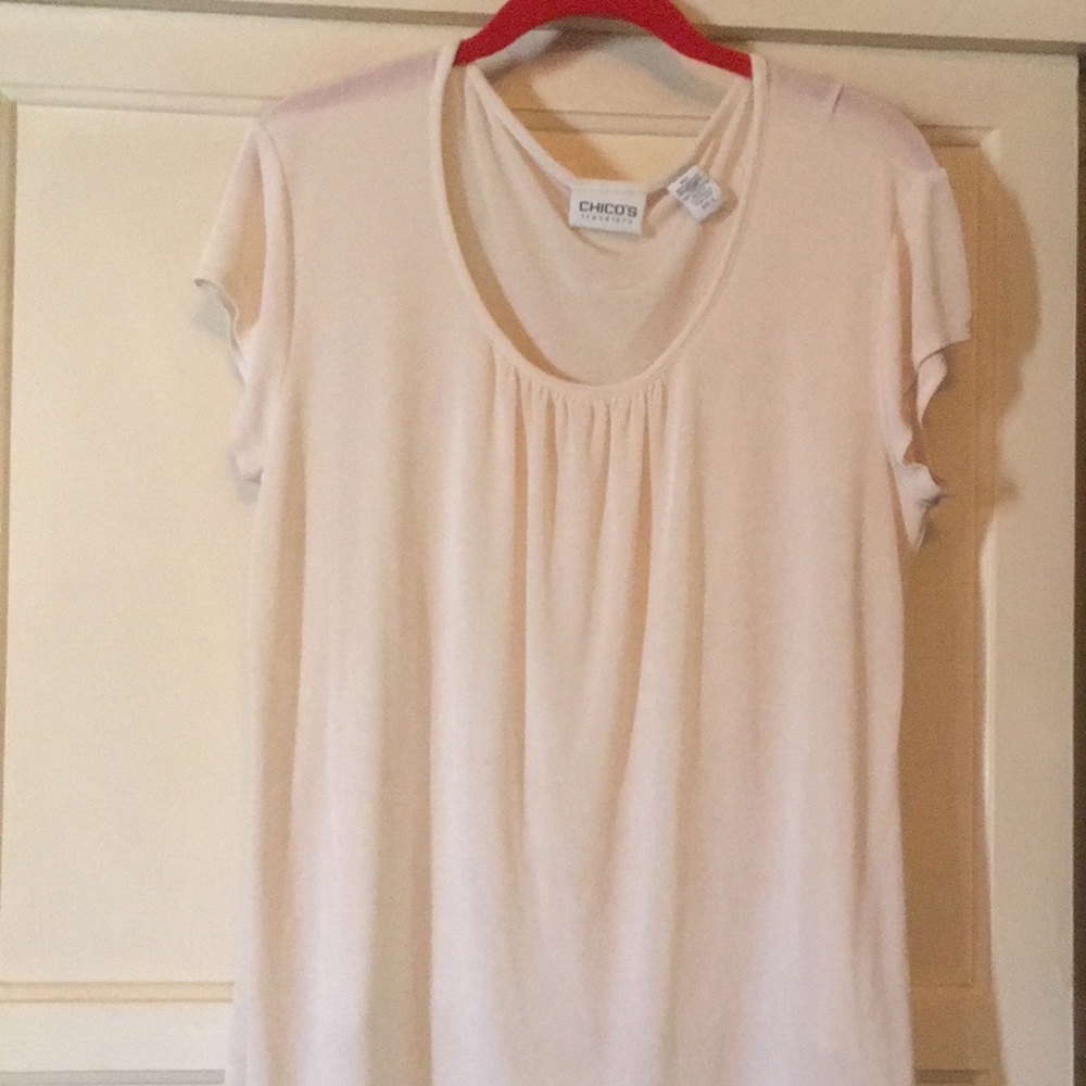 Cream Travelers over the head slinky knit top